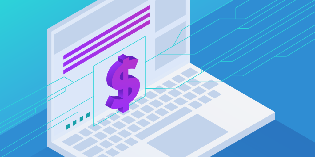 llustration of a blogger adding affiliate links to a blog post